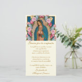 Guadalupe Jungfrau Mary Funeral Beileid Spanisch Dankeskarte (Stehend Vorderseite)