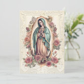 Guadalupe Jungfrau Mary Funeral Beileid Spanisch Dankeskarte (Stehend Vorderseite)