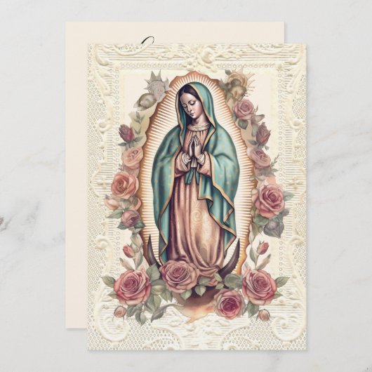 Guadalupe Jungfrau Mary Funeral Beileid Spanisch Dankeskarte (Vorne/Hinten)