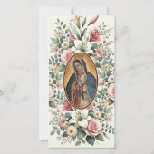 Guadalupe Jungfrau Mary Funeral Beileid Spanisch Dankeskarte (Rückseite)