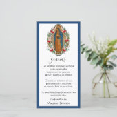Guadalupe Jungfrau Mary Funeral Beileid Spanisch T Dankeskarte (Stehend Vorderseite)