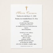 Guadalupe Jungfrau Mary Spanish Beerdigung Heilige (Rückseite)