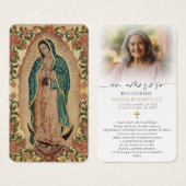 Guadalupe Memorial Photo Spanish Prayer Cards (Vorne & Hinten)