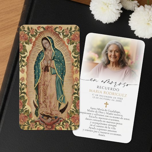 Guadalupe Memorial Photo Spanish Prayer Cards