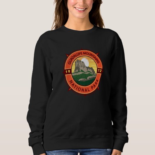 Guadalupe Mountains National Park Retro Compass Em Sweatshirt (Vorderseite)