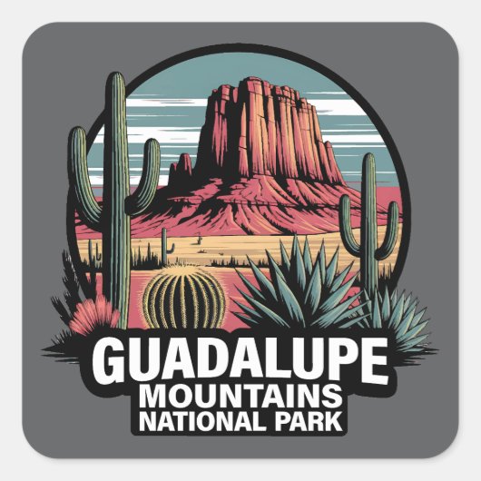 Guadalupe Mountains National Park Texas Quadratischer Aufkleber (Vorderseite)