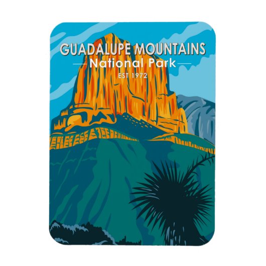 Guadalupe Mountains Nationalpark Texas Vintag Magnet (Vertikal)