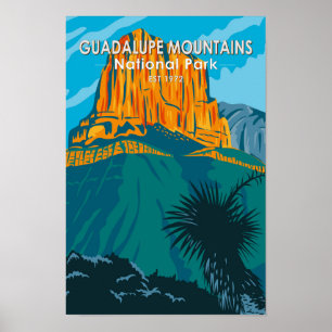 Guadalupe Mountains Nationalpark Texas Vintage Poster