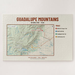Guadalupe Mountains Nationalpark-Wanderkarte-Rätse Puzzle