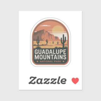 Guadalupe Mountains Retro Wüsten-Reiseabzeichen Aufkleber