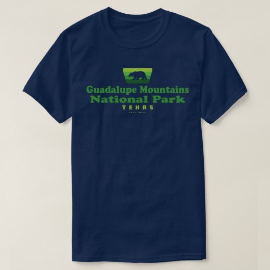 Guadalupe Nationalpark Retro Abzeichen Bär T-Shirt (Design vorne)