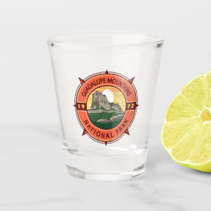 Guadalupe Nationalpark Retro Kompass Schnapsglas