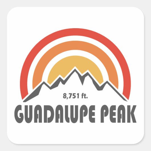 Guadalupe Peak Quadratischer Aufkleber (Vorderseite)