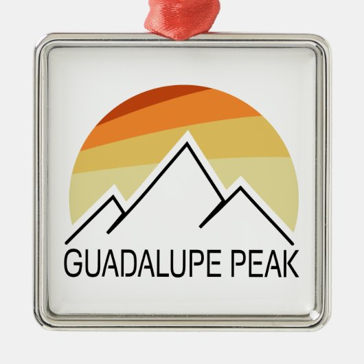 Guadalupe Peak Retro Ornament Aus Metall (Vorne)