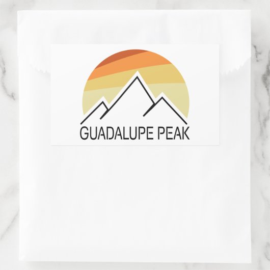 Guadalupe Peak Retro Rechteckiger Aufkleber (Tasche)