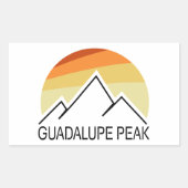 Guadalupe Peak Retro Rechteckiger Aufkleber (Vorderseite)