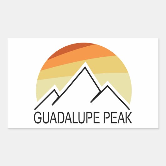 Guadalupe Peak Retro Rechteckiger Aufkleber (Vorderseite)