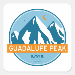 Guadalupe Peak Texas Stars Moon Quadratischer Aufkleber