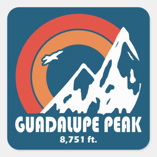 Guadalupe Peak Texas Sun Eagle Quadratischer Aufkleber (Vorderseite)