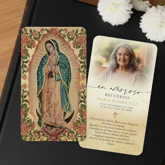 Guadalupe Photo Memorial Spanish Funeral Cards