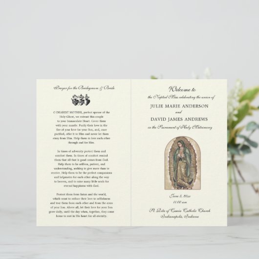 Guadalupe - Programm für die Hochzeit (Stehend Vorderseite)