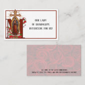 Guadalupe Religiöse Gebetskarte Visitenkarte (Vorne/Hinten)