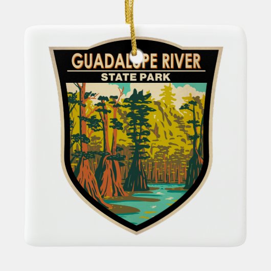 Guadalupe River Staat Park Texas Vintag Keramikornament (Vorderseite)