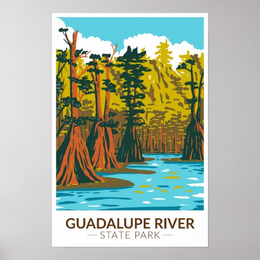 Guadalupe River Staat Park Texas Vintag Poster (Vorne)
