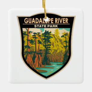 Guadalupe River State Park Texas Vintage auf Deuts Keramikornament