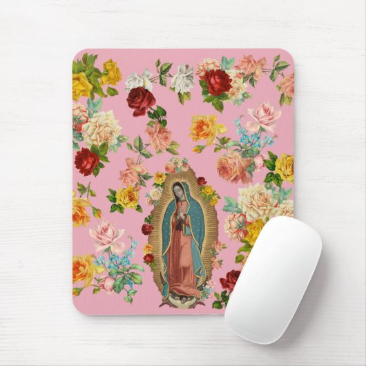 Guadalupe-Rose Mousepad (Mit Mouse)
