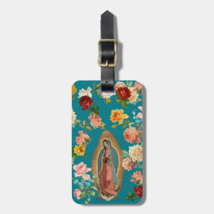 Guadalupe-Rosen-Vintages Muster Gepäckanhänger