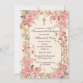 Guadalupe Taufe Rosa Bläserin Einladung (Vorderseite)