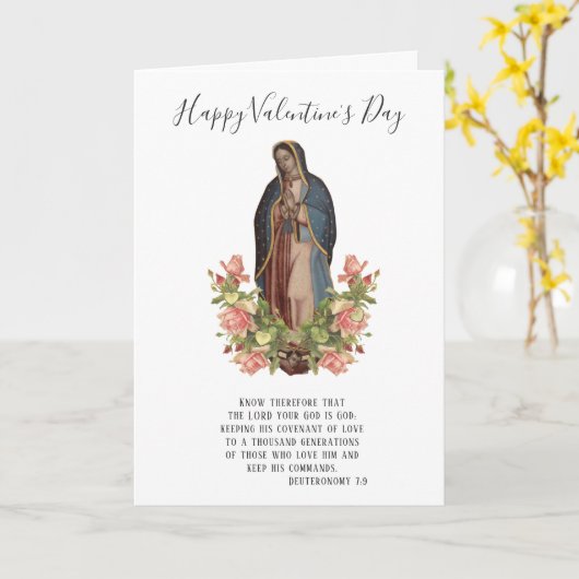 Guadalupe | Valentinstag | Religiös-katholisch Karte (Gelbe Blume)