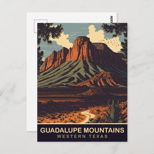 Guadalupe, Western Texas, Reisen Postkarte (Vorne/Hinten)