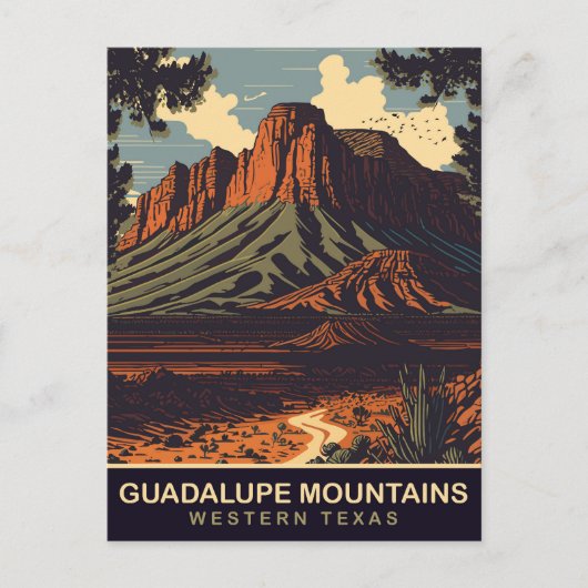Guadalupe, Western Texas, Reisen Postkarte (Vorderseite)