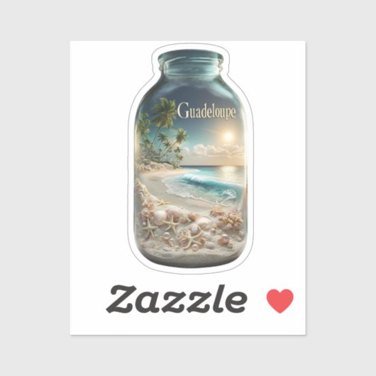 GUADELOUPE AUFKLEBER (Blatt)