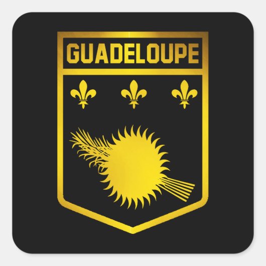 Guadeloupe Emblem Quadratischer Aufkleber (Vorderseite)