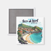 GUADELOUPE-ERDE MAGNET (Vorderseite/Rückseite)