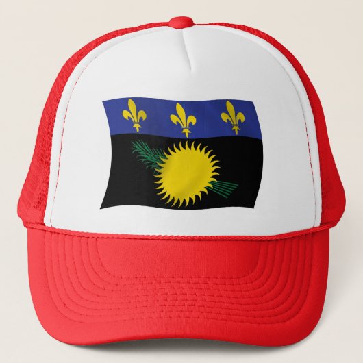 Guadeloupe Flag Hat Truckerkappe (Vorderseite)