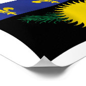 Guadeloupe Flag Poster drucken (Ecke)