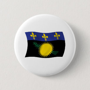 Guadeloupe-Flagge-Button Button
