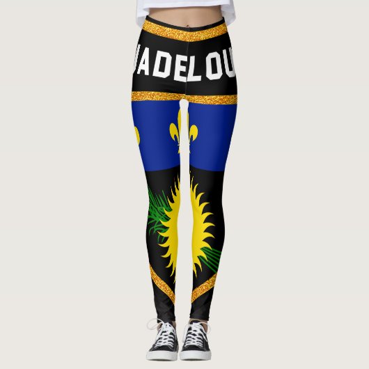 Guadeloupe-Flagge Leggings (Vorderseite)