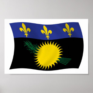 Guadeloupe Flagge Poster Druck