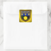 Guadeloupe-Flagge Quadratischer Aufkleber (Tasche)