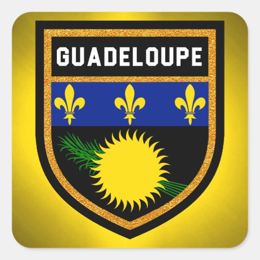 Guadeloupe-Flagge Quadratischer Aufkleber (Vorderseite)