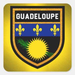 Guadeloupe-Flagge Quadratischer Aufkleber