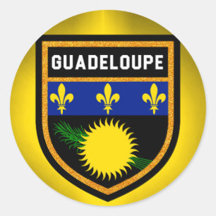 Guadeloupe-Flagge Runder Aufkleber