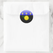 Guadeloupe-Flagge Runder Aufkleber (Tasche)
