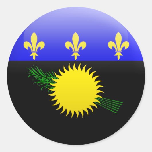 Guadeloupe-Flagge Runder Aufkleber (Vorderseite)