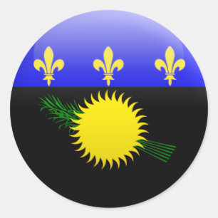 Guadeloupe-Flagge Runder Aufkleber